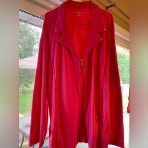 Hot Pink Moto Sport Knit Jacket